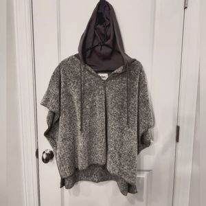 Anthropologie Dylan faux fur sleeveless pullover jacket/top with hood- oversized